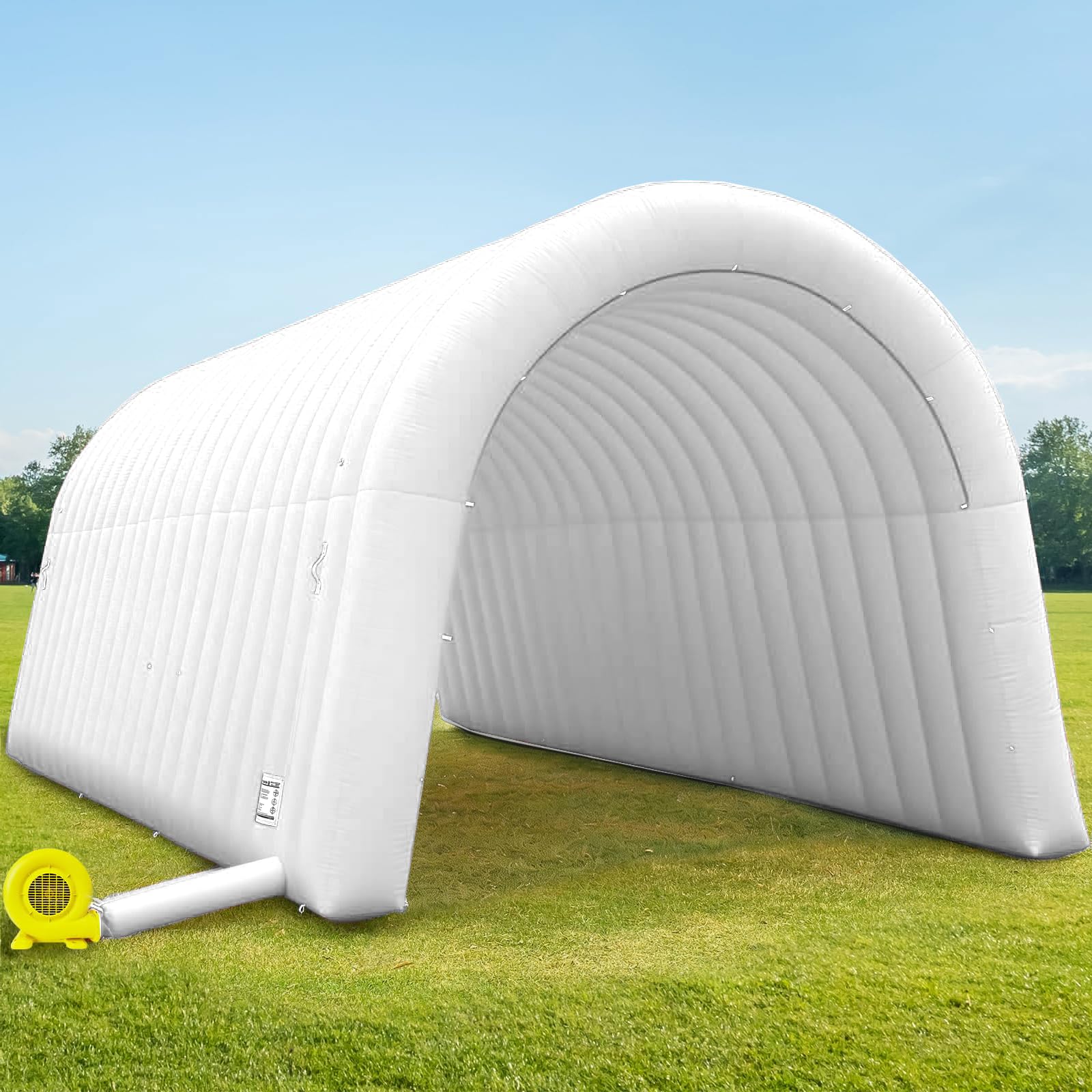 OZIS 20FT Inflatable Tunnel Sports Tunnel Entrance with Installed Blower Inflatable Tunnel Tent for Business Advertising Event Exhibition Promotion,Street,Shop,Supermarket(White 20x10x10FT)
