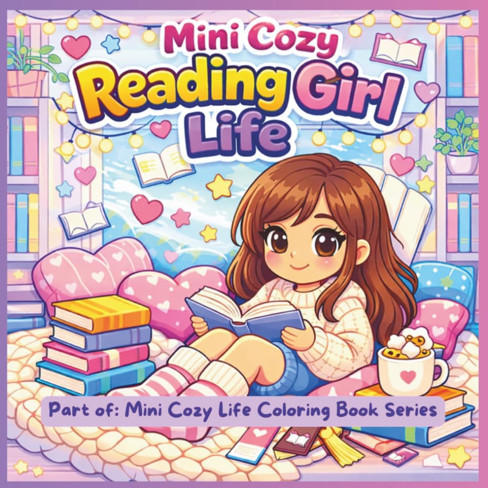 Mini Cozy Reading Girl Life: Bold & Easy Cozy Reading Scenes for Tweens & Teens | Cute Bookish Girls, Reading Nooks, Cocoa Moments & Soft Life Aesthetic (Mini Cozy Life Coloring Book Series)