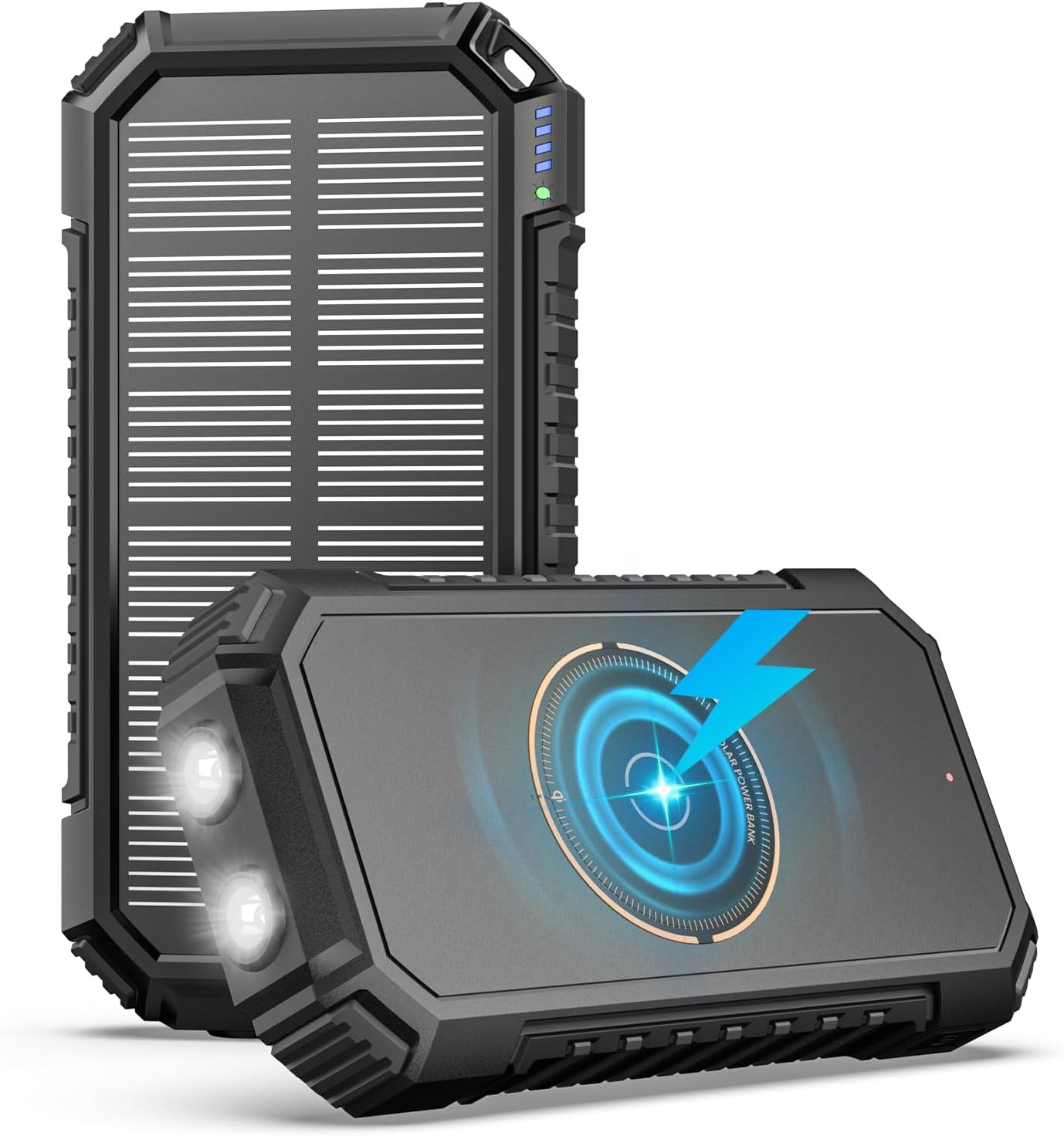 Solar Charger Power Bank – 26800mAh Wireless Portable Charger with USB C – PD QC 3.0 Fast Charging Battery Bank 4 Outputs – External Battery Pack for iPhone Tablet, Flashlight for Outdoor