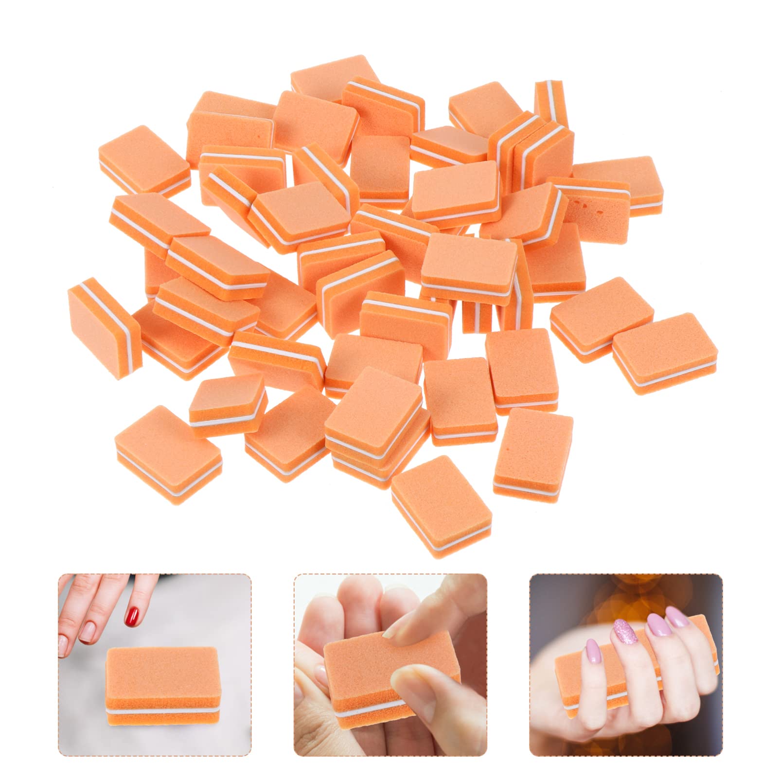 FRCOLOR 150pezzi Mini Buffer Block Per Unghie Blocchi Di Spugna Per Manicure Finitura e Levigatura Per Unghie Delle e Piedi Colore Arancione