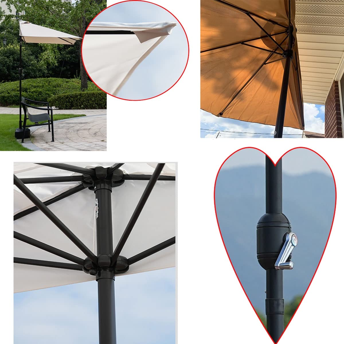 6ft half patio umbrella Amazon.com : Qidvol Half Umbrella Outdoor Patio with Half Round Base,  Garden, Deck, Balcony Shade 6ft 8ft Patio Umbrellas with Crank, Rectangle  (Color : Green, Size : 6.5x3ft) : Patio, Lawn & Garden