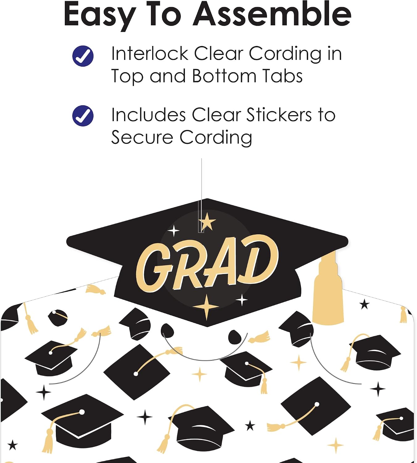 Big Dot of Happiness Hello College - Graduation Party Vertical Photo Garland 35 Pieces