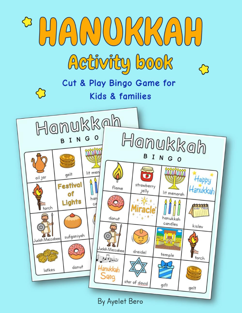 Hanukkah Activity Book – Cut & Play Bingo Game for Kids & Families | Fun Jewish Holiday Family Game, Celebrate Hanukkah Together – for kids ages 4–10, yet fun for the whole family