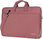 MOSISO 360 Sac d'ordinateur portable de protection 15.6 sac d'ordinateur de 15-16 pouces compatible avec MacBook Air 15 inch/Pro 16 de pouce, HP,Dell,Lenovo,Asus,Notebook, étui de port d'ordinateurs portables avec sangle et poignée, Rose poussiéreuse