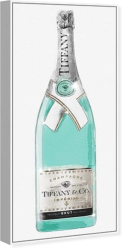 Miniatura 2 de The Oliver Gal Artist Co. Lienzo enmarcado para pared con texto en inglés "Priceless Tall Champagne Home Décor, 16.0 x 36.0in, azul, gris
