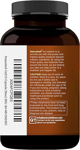 Miniatura 8 de NatureBell CoQ10 100mg con Omega 3, 240 cápsulas  Forma estable de alta absorción  Apoyo antioxidante para la salud del corazón y la energía