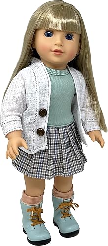Muñecas de 18 pulgadas con cabello suave y accesorios  Muñeca de cuerpo suave con ojos dormidos, brazos y piernas de vinilo articulables, atuendo de