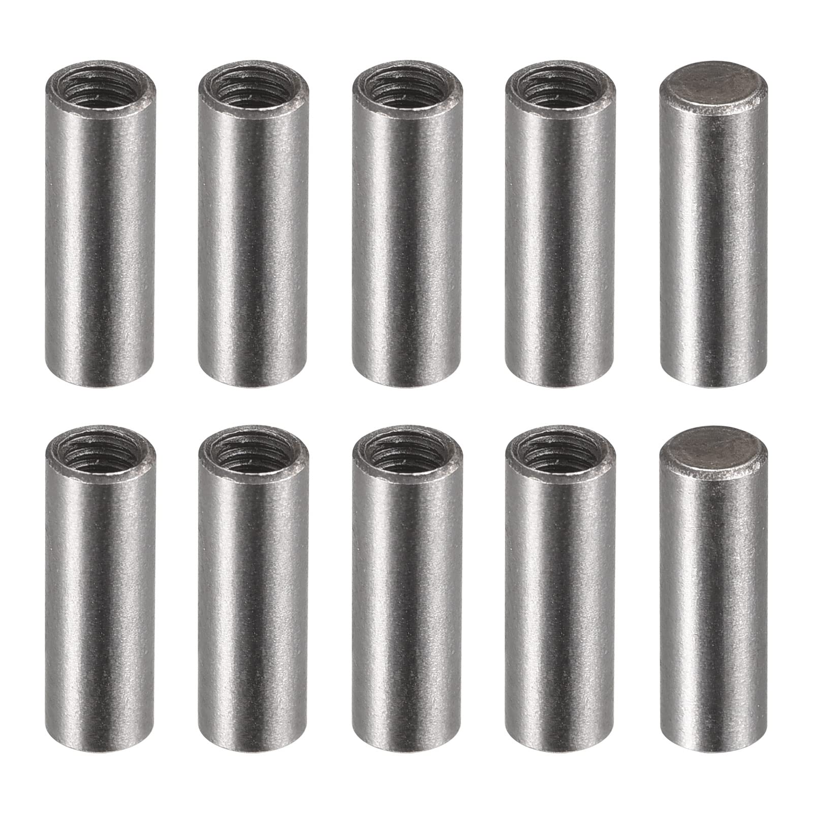 uxcell Carbon Steel Dowel Pin 4 x 12mm M3 Female Thread Cylindrical Shelf Support Pin 20Pcs