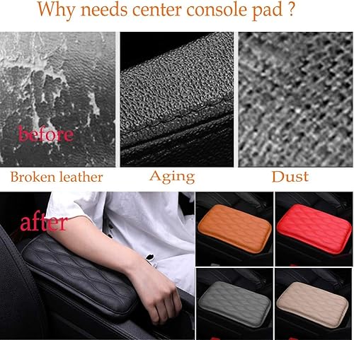 Miniatura 9 de Bling Bling Auto Armrest Console Cushion, Leather Luster Crystal Arm Rest Padding Protective Case Diamond Car Decor Accessories for Ladies
