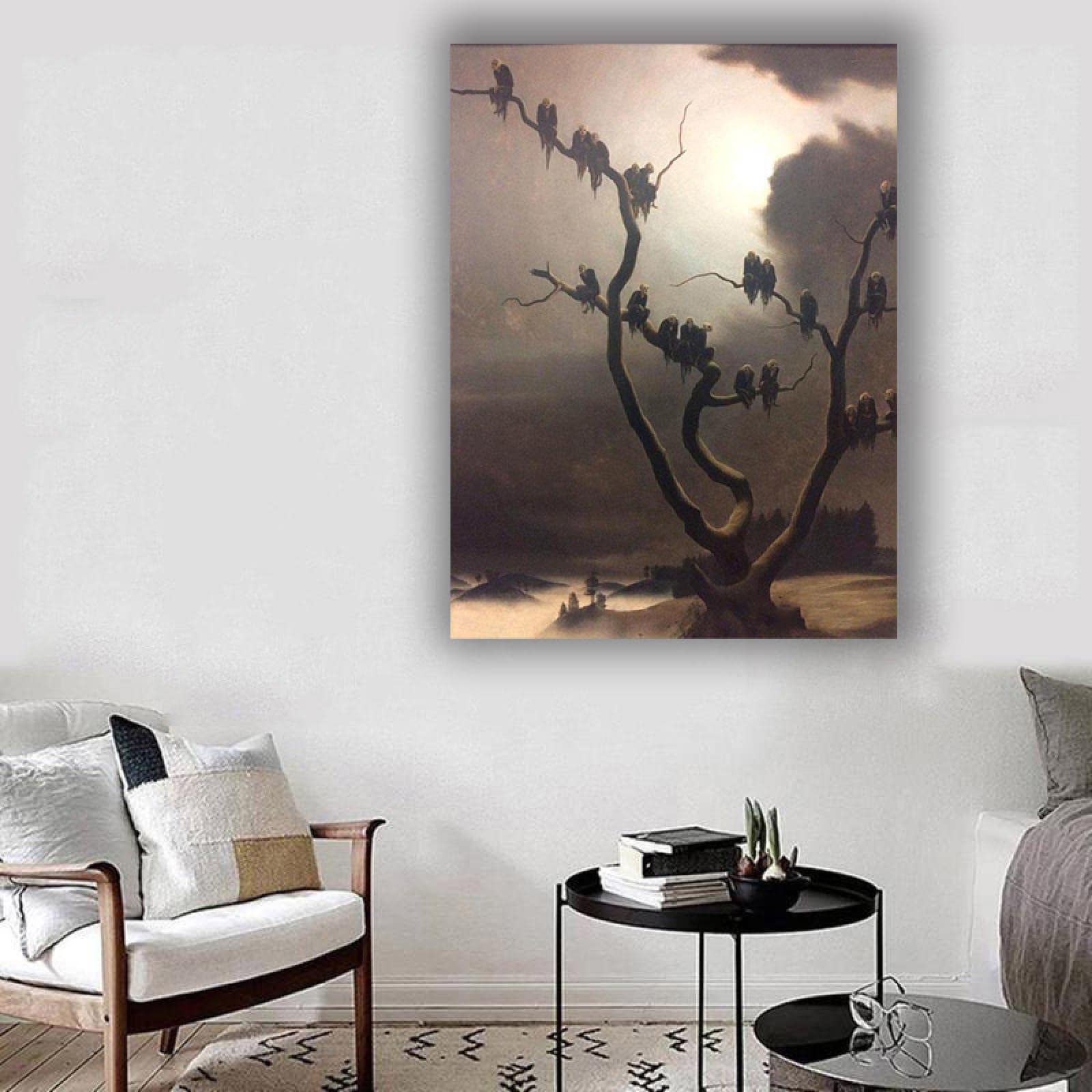 Geister auf einem Baum von Franz Sedlacek-Berühmte Wandkunstdrucke Druck auf Leinwand Poster ölgemälde Leinwandbilder für Wohnzimmer 40x56cm Rahmenlos