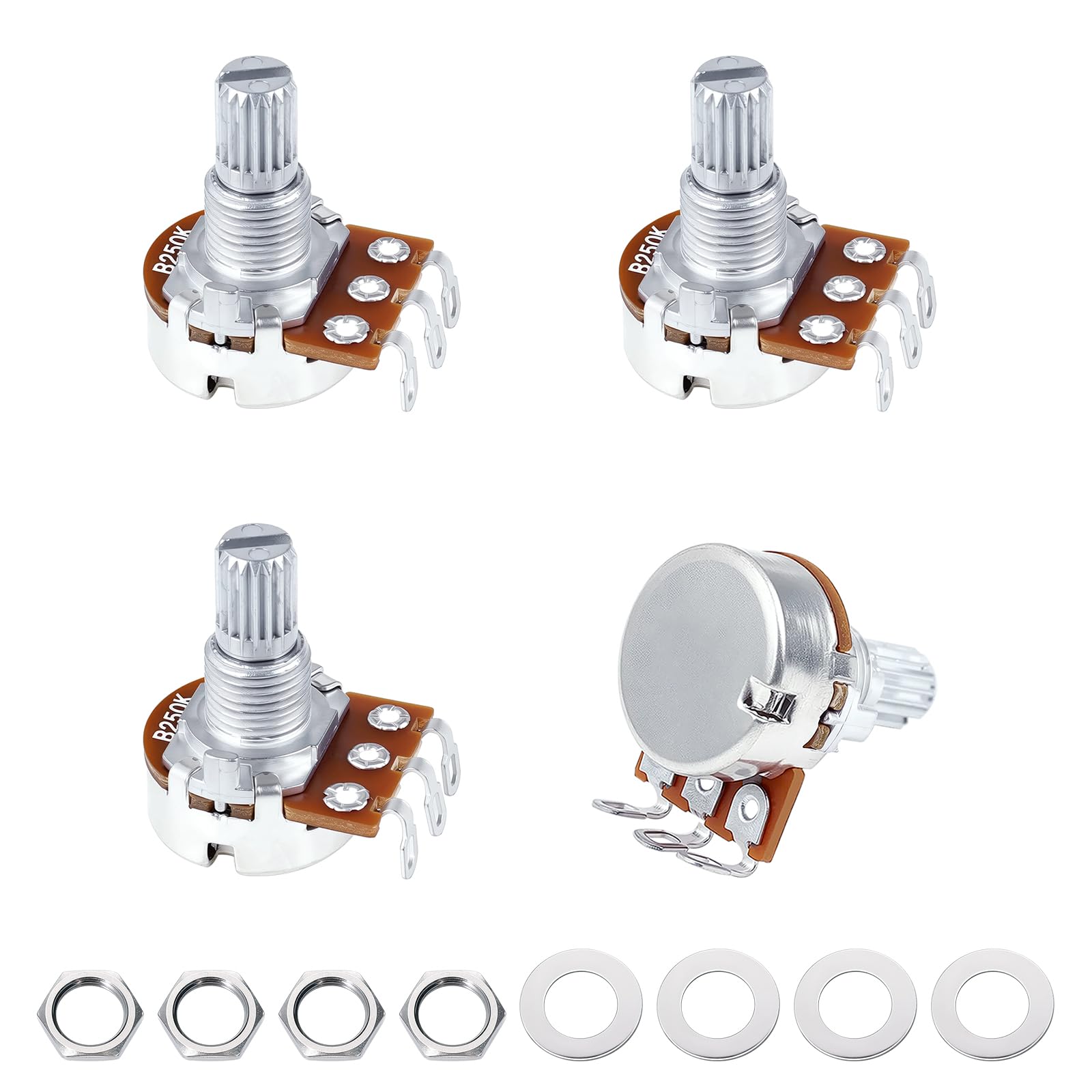 Banworks Metric M8 Thread B250K Guitar Mini Pots Aluminum 18-Spline Pots