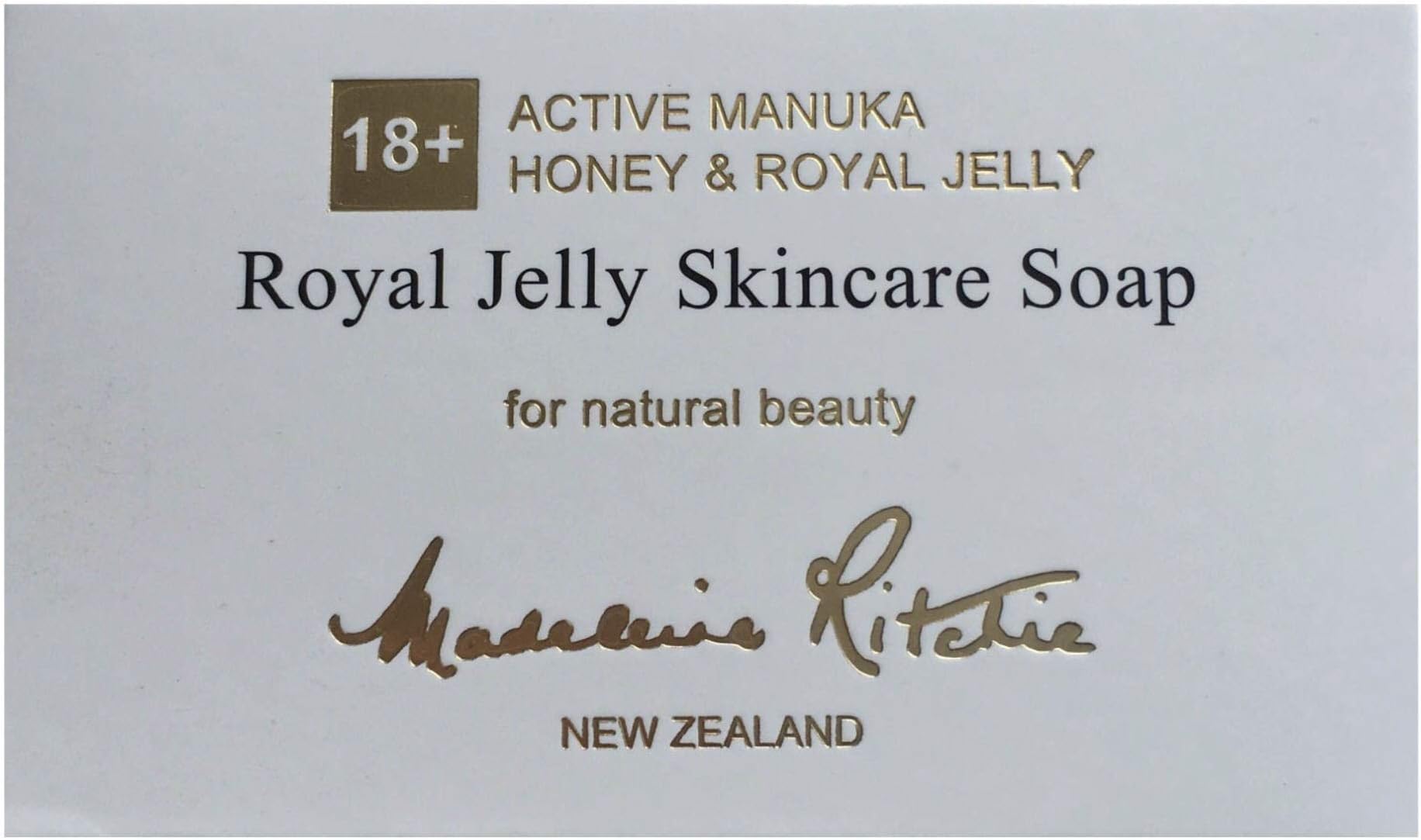MADELEINE RITCHIE New Zealand 18+ Active Manuka Honey & Royal Jelly Skincare Soap 125g / 4.4oz for natural beauty