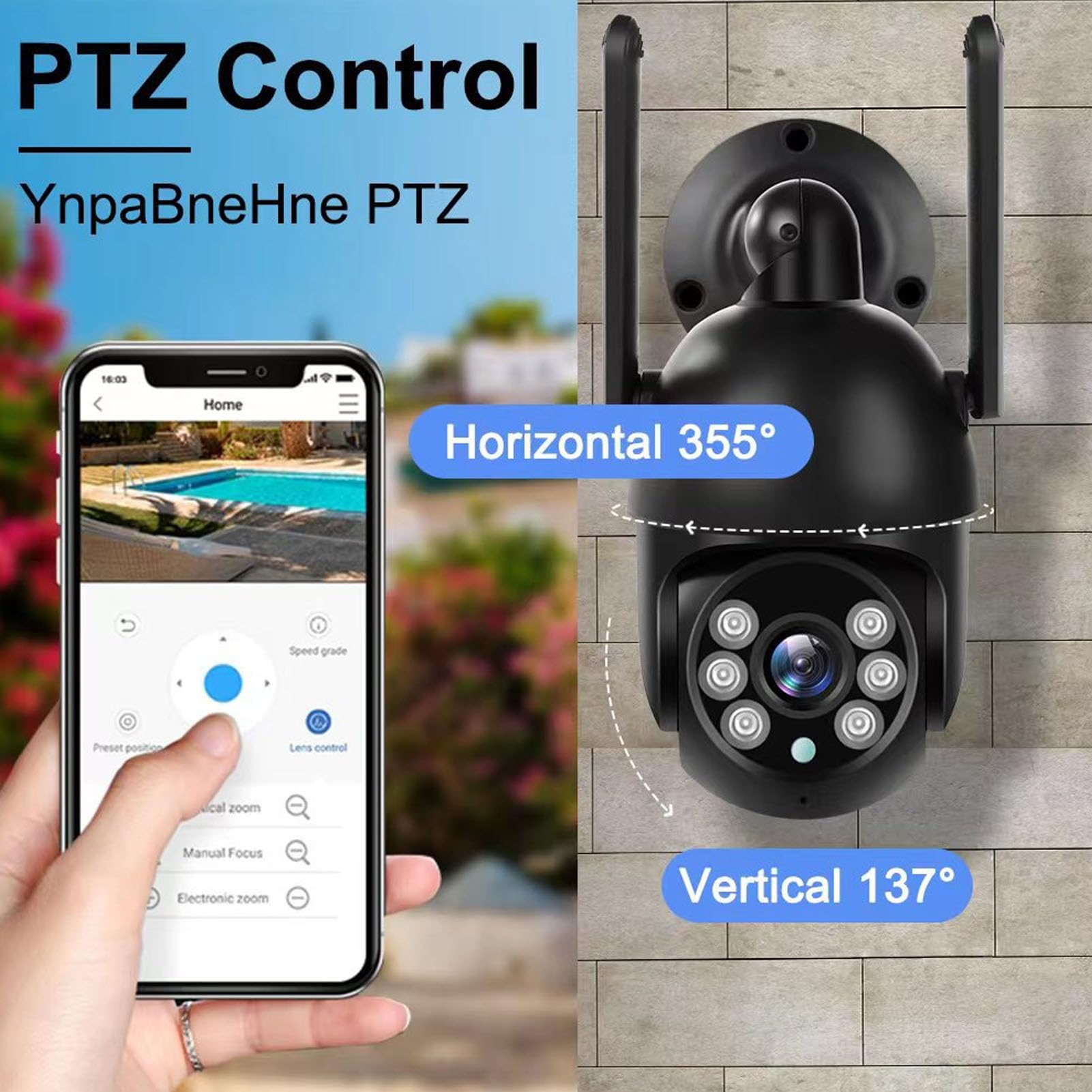 Kamery Bezpieczeństwa Bezprzewodowa Kamera Zewnętrzna, Bezprzewodowa Kamera Bezpieczeństwa WiFi Noc Kontra Wykrywanie Ludzi Dwukierunkowy Głos 2MP HD Dla Zewnętrznej Kamery IP Tuya Dla Domu