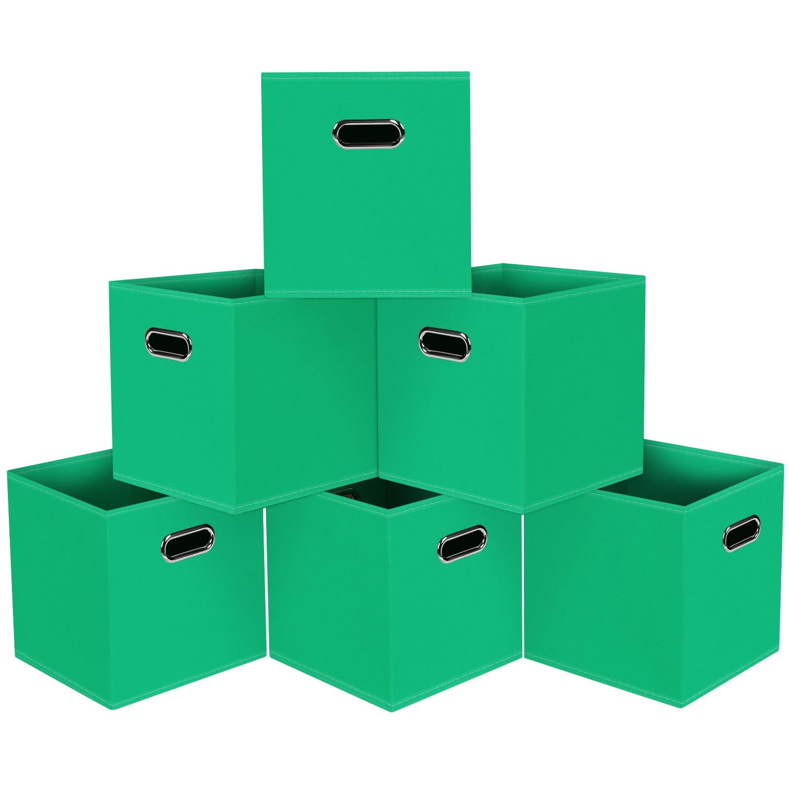 HEAYEEG Black Foldable Storage Cubes Bins, Fabric Storage