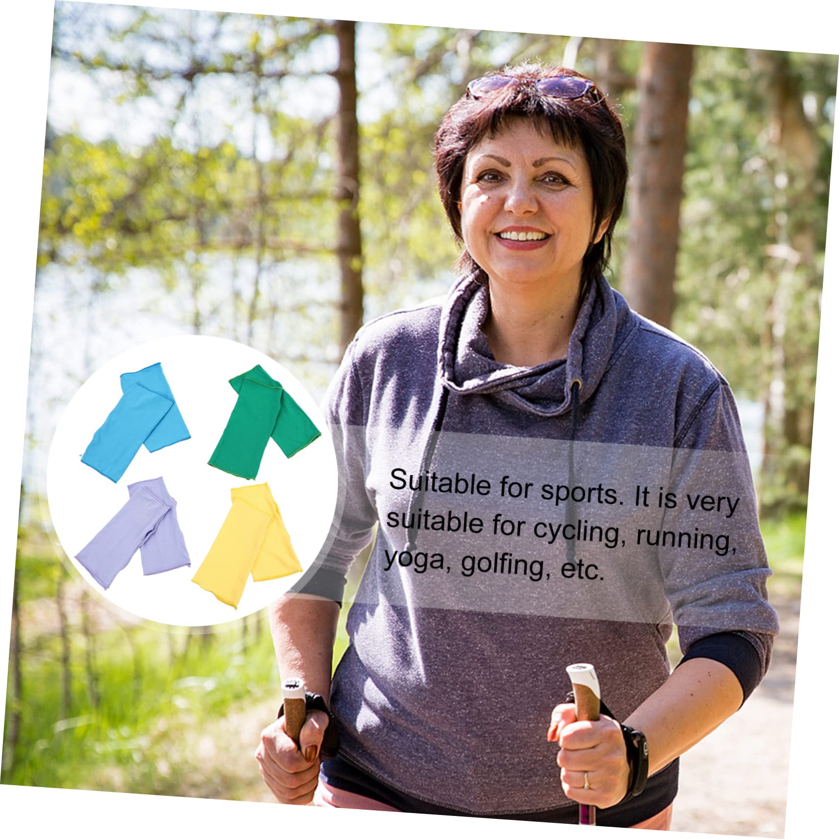 PartyKindom Sun Proof Hand Cover 4 Pairs Half Finger Gloves Sun Protection for Women Easy to Wear Clean Outdoor Half Finger Glove