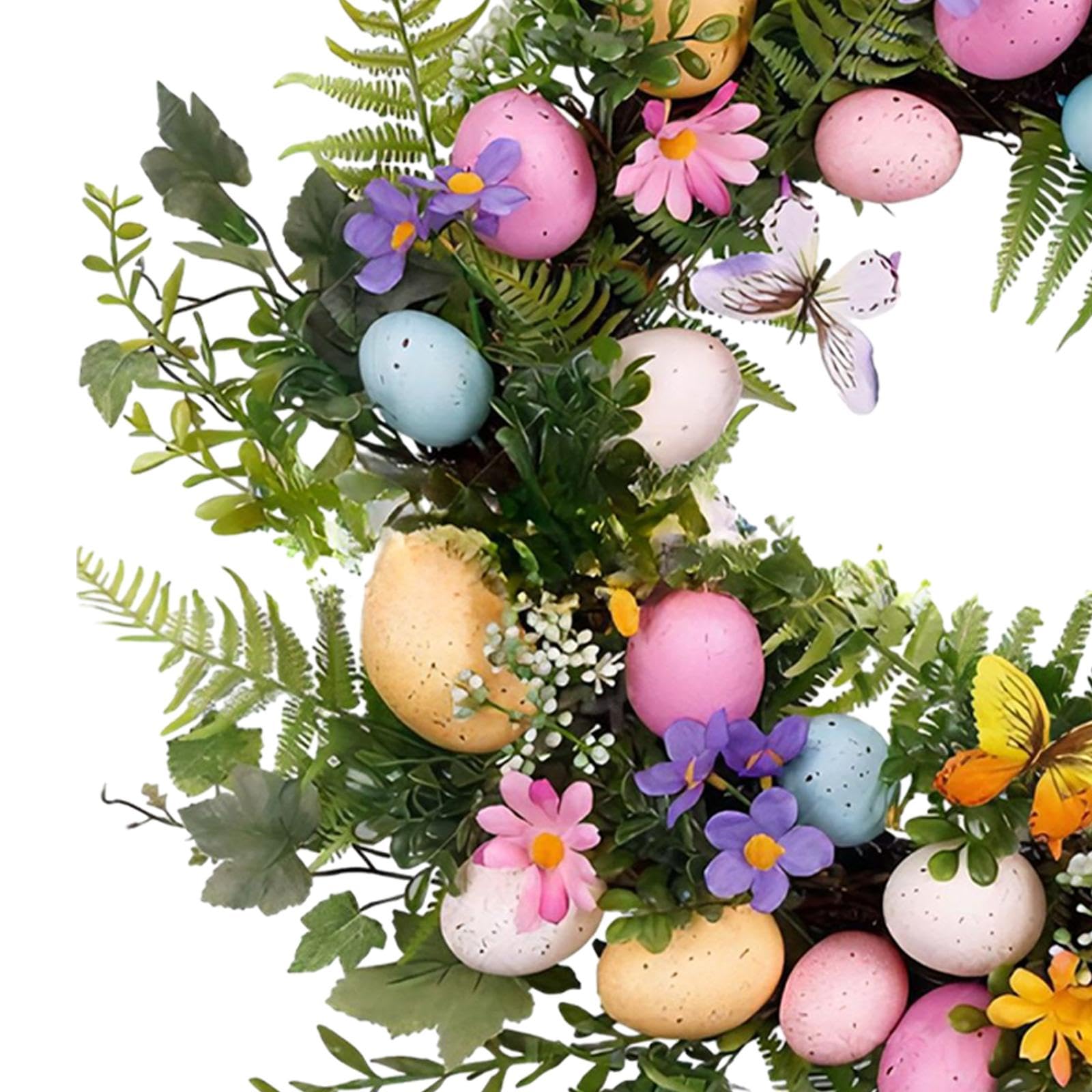 Corona de Huevos de Pascua Decorativa para Puerta de Pascua, Guirnalda de Hojas Artificiales para Puerta Delantera, Porche de Patio de, Estilo un