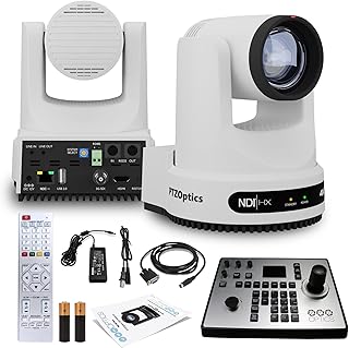 PTZOptics Move 4K SDI/HDMI/USB/IP PTZ Camera with 20x Optical Zoom (White) (PT20X-4K-WH-G3) PT-Joy-G4 Joystick Controller