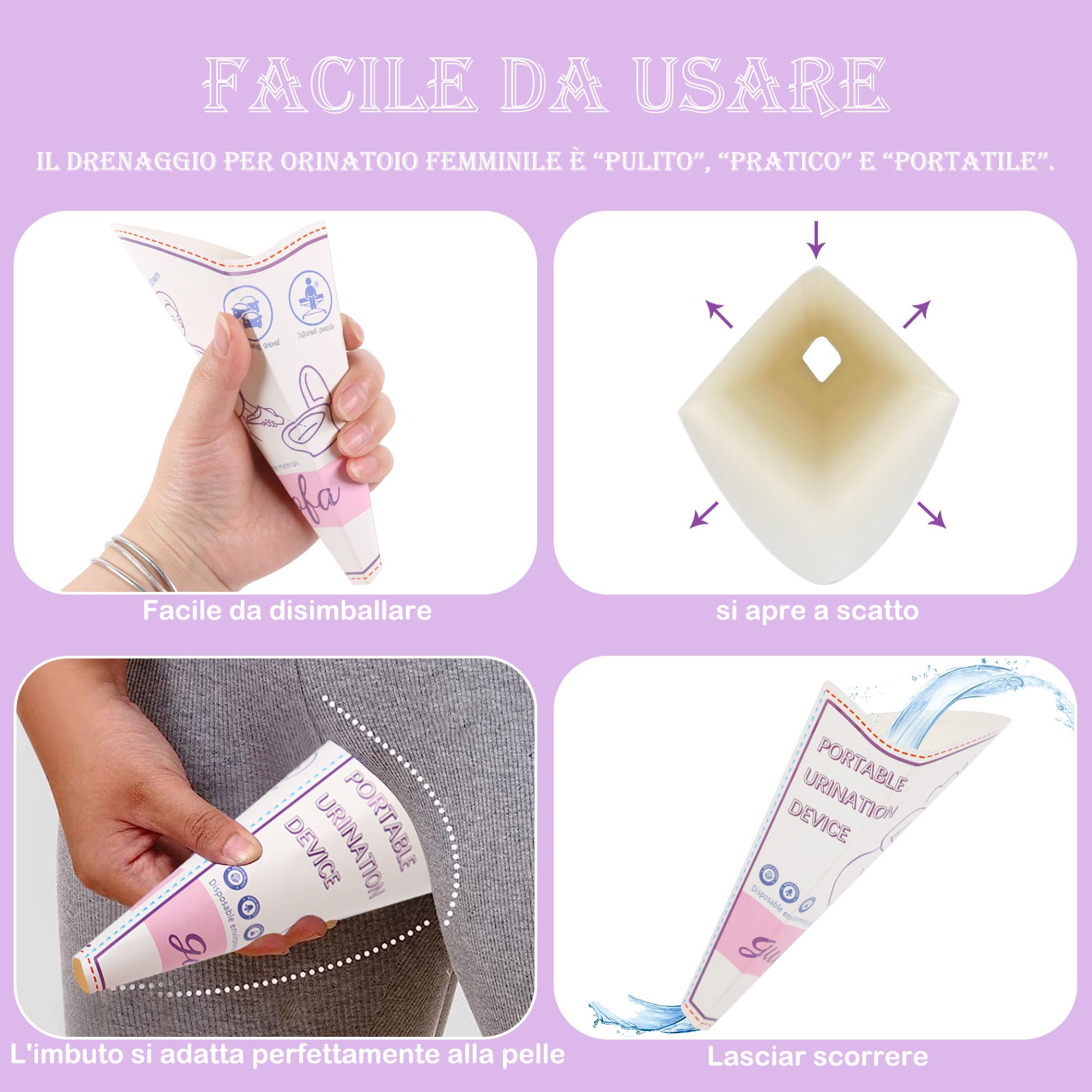Imbuto per orinatoio portatile, 3 colori Dispositivo per minzione femminile Viaggi Campeggio Esterno in piedi pipì riutilizzabile Orinatoio per donne Orinatoio per urina porta Imbuto per orinatoio portatile, 3 colori Dispositivo per minzione femminile Viaggi Campeggio Esterno in piedi pipì riutilizzabile Orinatoio per donne Orinatoio per urina porta