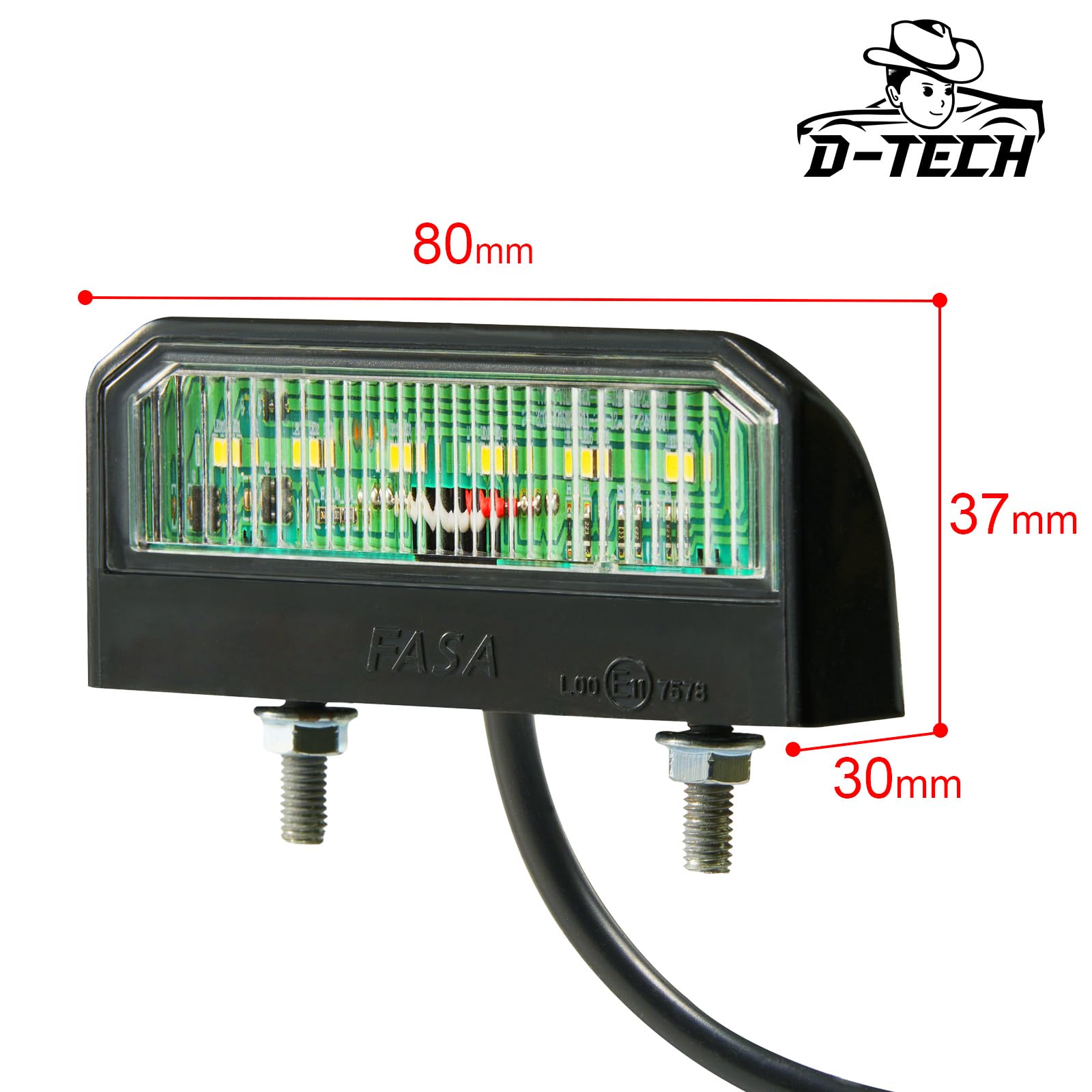 MaxAwe 2 luci per targa a LED, 12 ~ 24 V, impermeabili, perfette per rimorchi, auto, camion, moto o barca