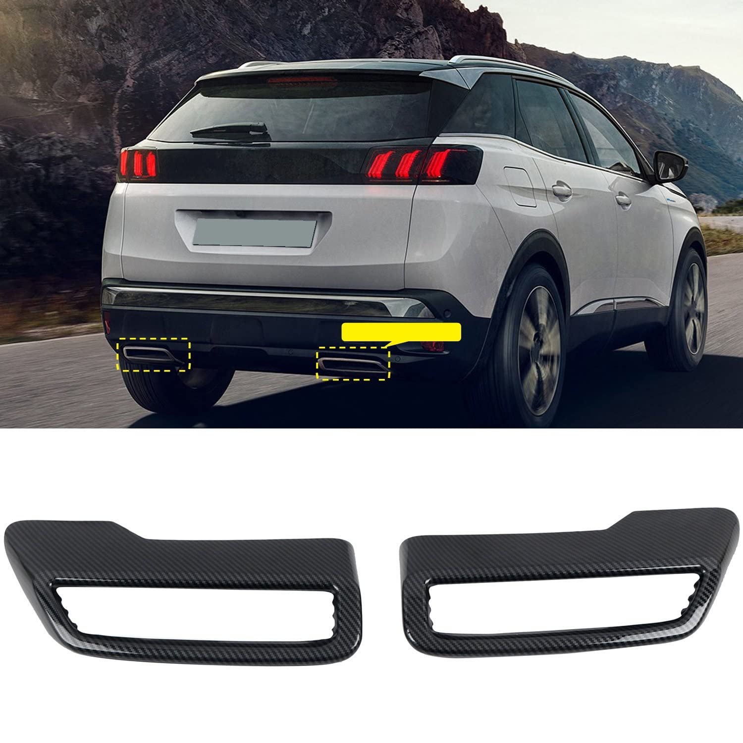 Garnitures De Pot D'échappement En ABS Argenté Pour 3008 4008 5008 2017–2021 Accessoires De Voiture