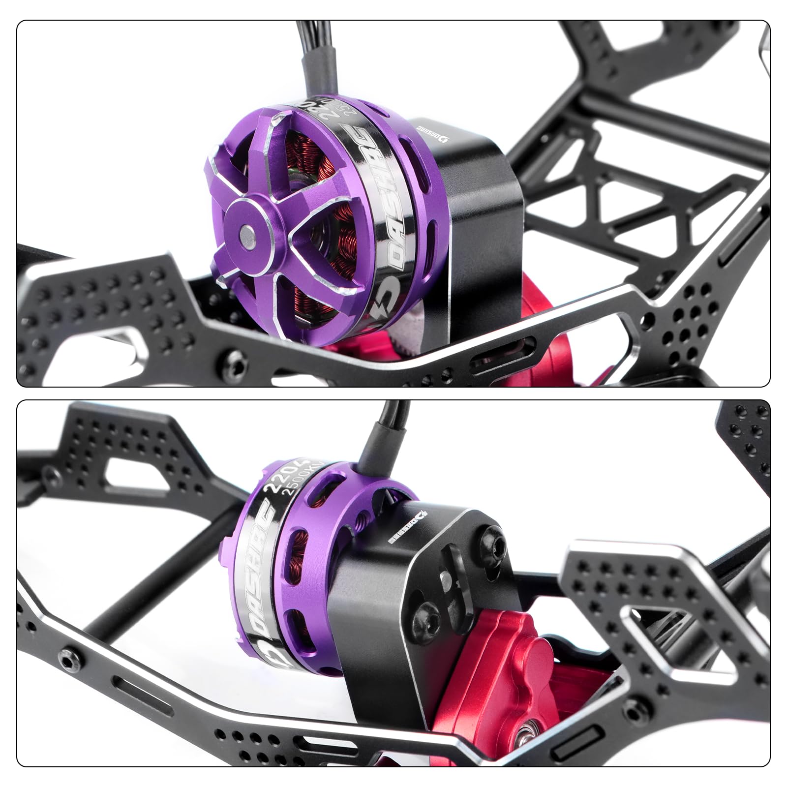 Silnik bezszczotkowy 2204 2500KV z zestawem montażowym do 1/24 RC Micro Rock Crawlers Axial SCX24 wymienne modele modernizacyjne