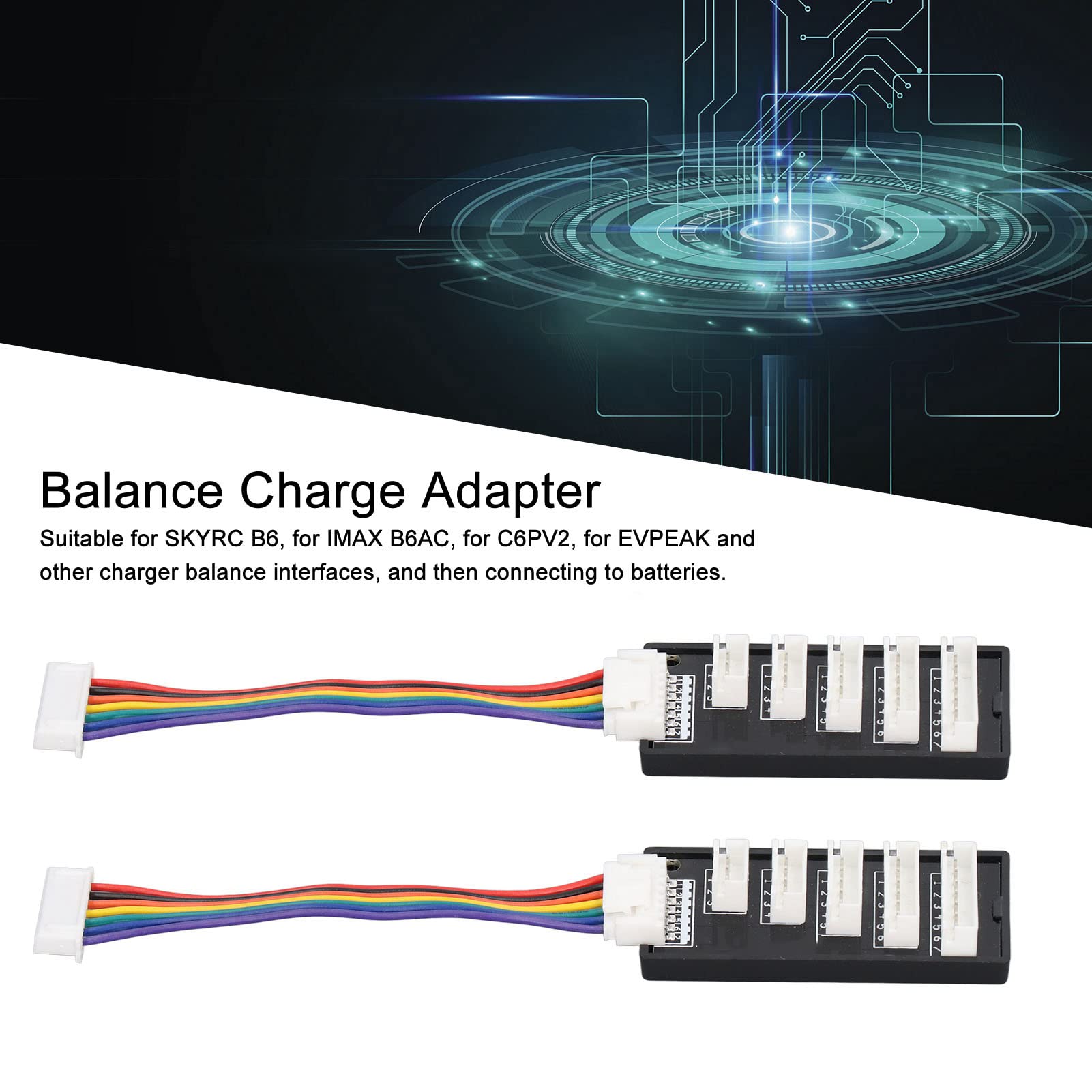 Yuecoom Balance Charging Board, 2PCS Plastic 2S?6S Balance Charge Adapter Converter for B6 B6AC A6 Smart Balance Charger