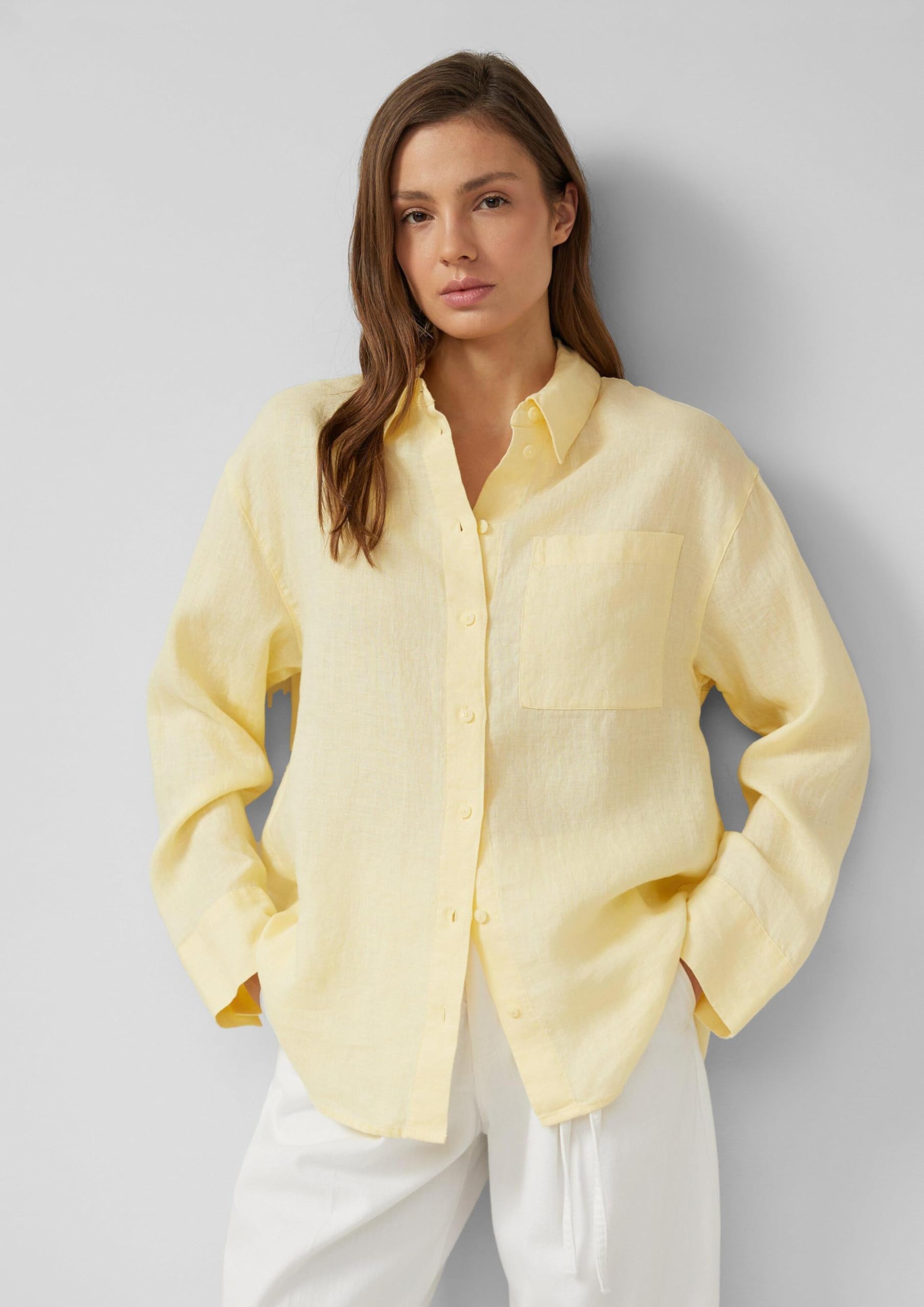 s.Oliver 2176342 Camicia in Lino a Maniche Lunghe Donna