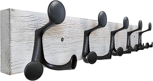 Miniatura 93 de SKOLOO Perchero de madera blanca de 17 pulgadas con 3 ganchos triples, ideal para entradas familiares, aulas y almacenamiento de suministros para