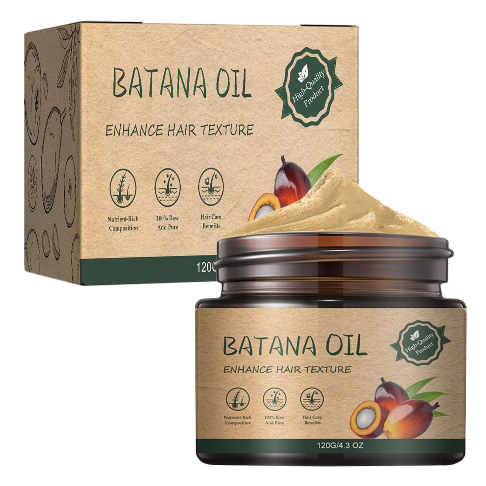 NALACALBatana Oil for Hair Growth, Batana Oil From Honduras, Natural & Pure Hair Oil Repairs Damaged Hair, Prevents Hair Loss, Eliminates Split Ends for Men & Women, 120ML