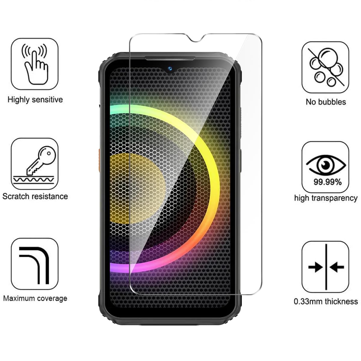 HGJTF Cover per Ulefone Armor 17 Pro (6.58) con 1 Pezzi Pellicola Vetro temperato, Custodia Protettiva in TPU in Silicone Ultra Morbido Clear Antiurto per Ulefone Armor 17 Pro - Trasparente