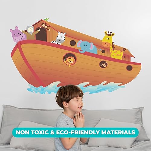 Miniatura 5 de Noah's Ark - Vinilo decorativo para pared, diseño colorido para el hogar, coche, laptop (28 pulgadas de ancho x 18 pulgadas de alto)
