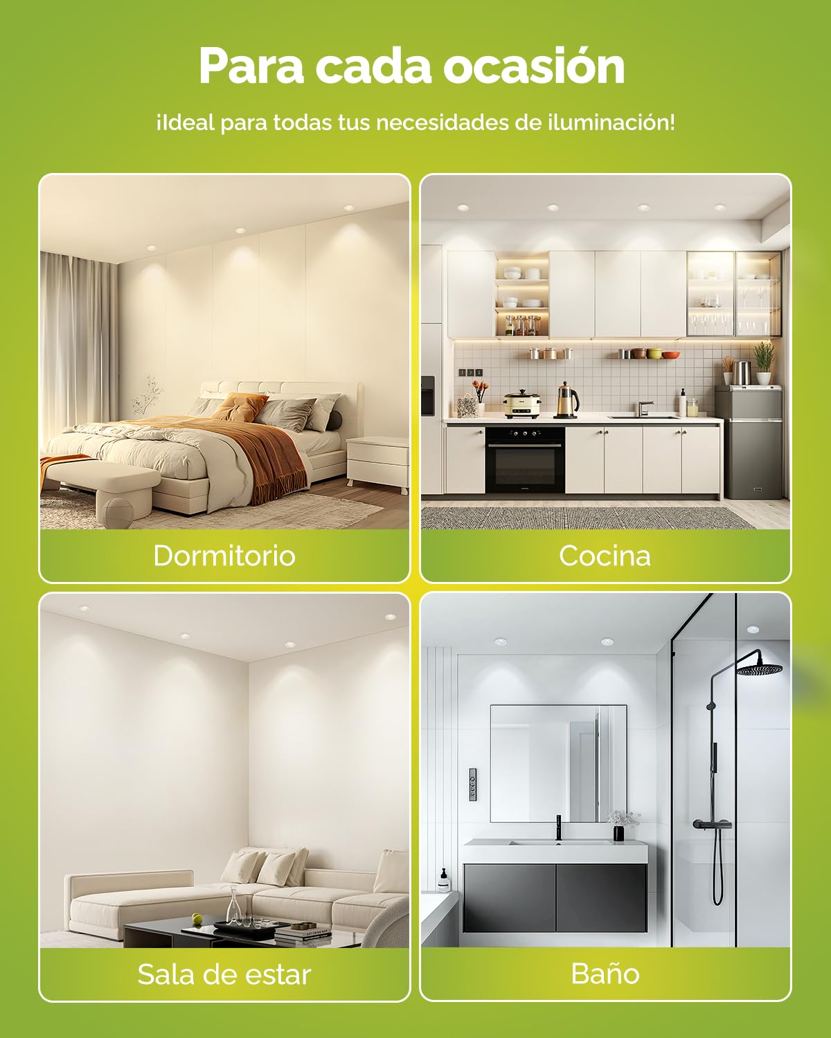 Fondiiz Downlight LED Techo Empotrable Rotable, 5W 480LM Focos LED Interior Techo Blanco Cálido 2700K Blanco Neutro 4000K Blanca Frío 6000K, IP44 Ojos de Buey Extraplano, Corte 70-80mm, Pack de 12
