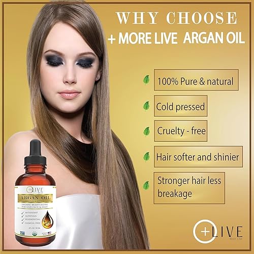 Miniatura 2 de Aceite de argán 100% puro para el cabello, suero marroquí orgánico para la piel, prensado en frío, aceite de argán para el cabello, hidratante y