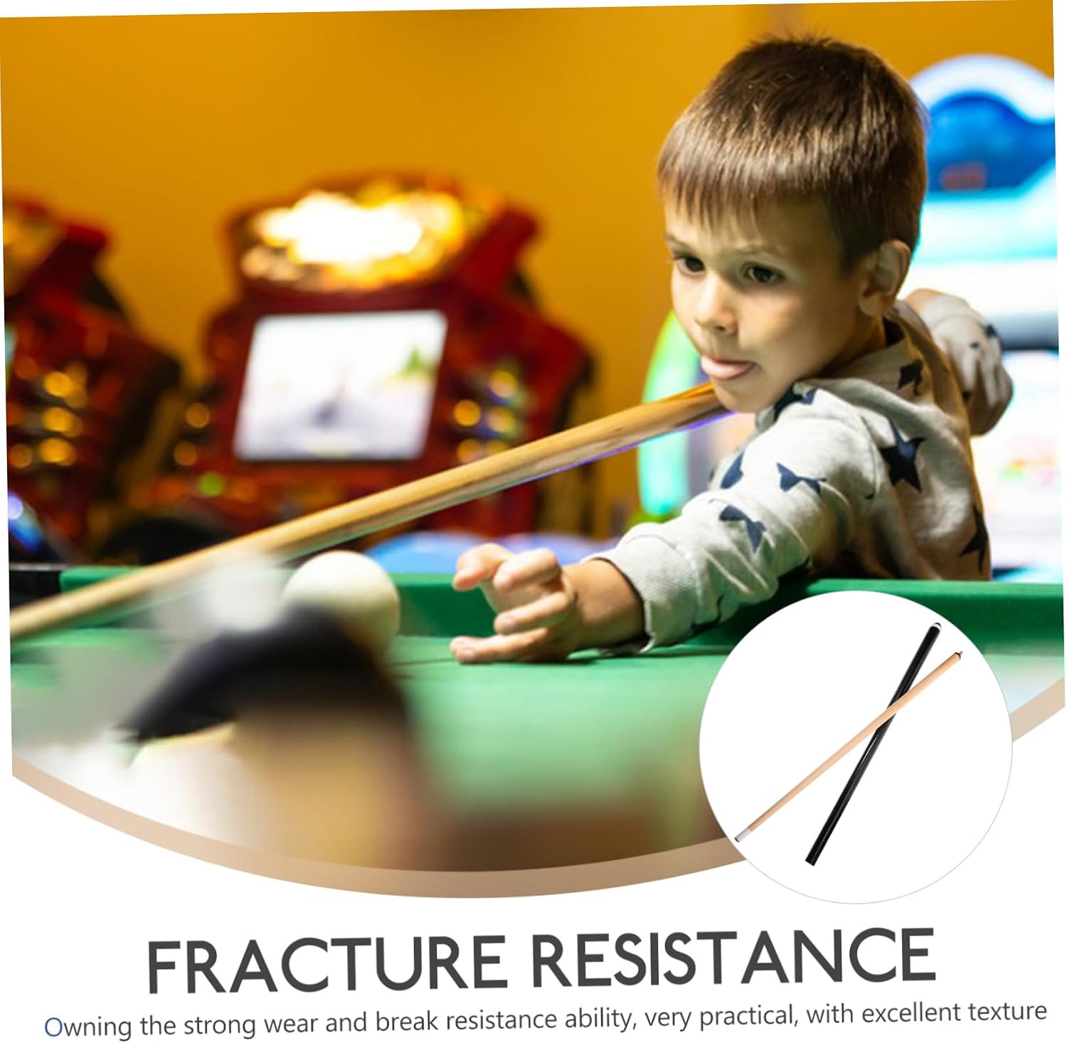 VICASKY Pool Stick Portable Billiard for Boys and Durable Wooden Design for Accurate Shots for Billiard Training Tight Spaces