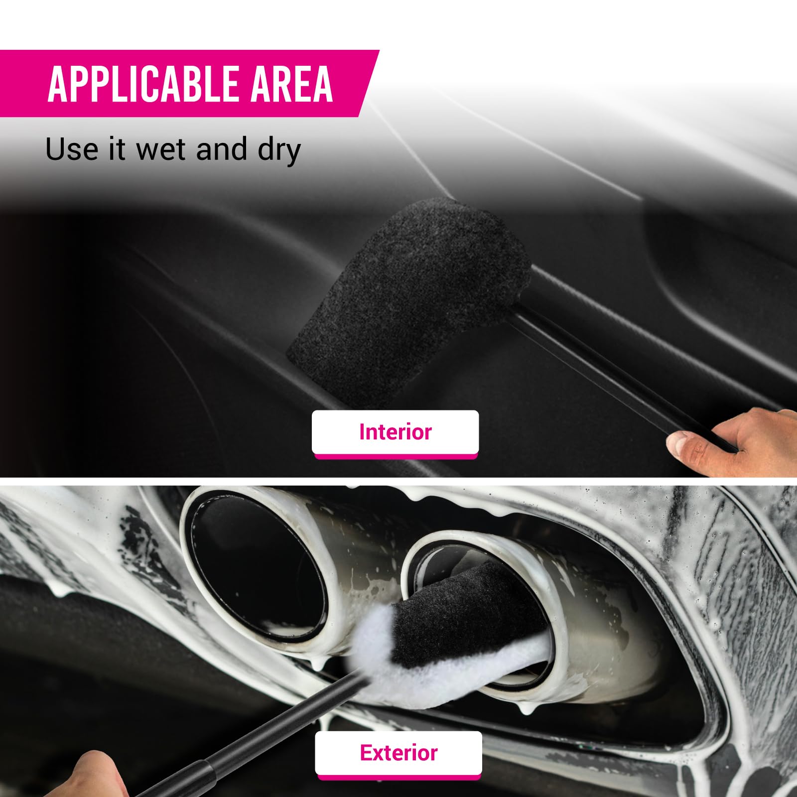H.O.W AUTO DETAILING & CARE Cepillo de limpieza de neumáticos de coche