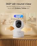ZOSI 2K Caméra de sécurité intérieure Pan/Tilt, 360° Voir le bébé & Caméra pour animaux de compagnie, prise de courant 5G&2,4G WiFi Homer intelligent IP Caméra, Prise en charge de l'appel d'un seul coup, Audio à deux coups, Travail avec Alexa, paquet de 4