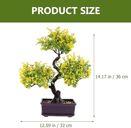 Miniatura 5 de Cabilock Árbol bonsái artificial, decoración de plantas de bonsái falsas en maceta, decoración de plantas de imitación de simulación, adorno de pino
