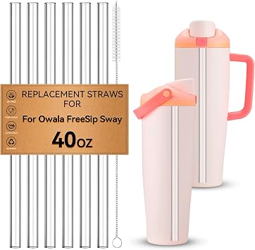 Straws For Owala Sway 40 oz Stainless Steel Water Bottle, Clear Replacement Straw For Owala FreeSip Sway 40oz,BPA Free, Dishwasher Safe