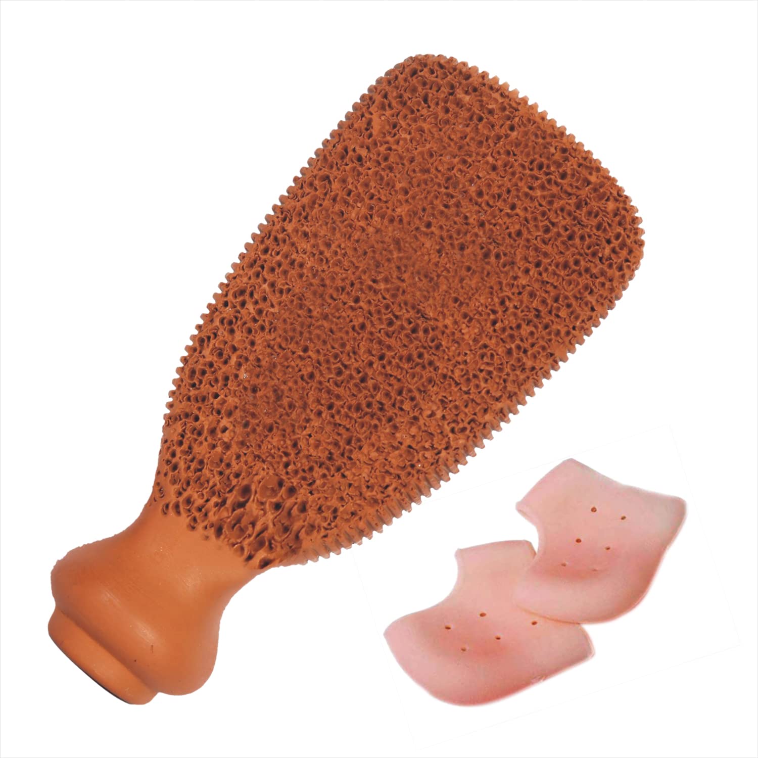 Pumice Stone for feet Callus Remover, Foot Egg Callus Remover, Pumice Stone for Shower and for Heavy Callused Feet, Foot Care Tools, Foot Scrubber, Foot Dry Skin Remover Tool, Silicone Heel Protector