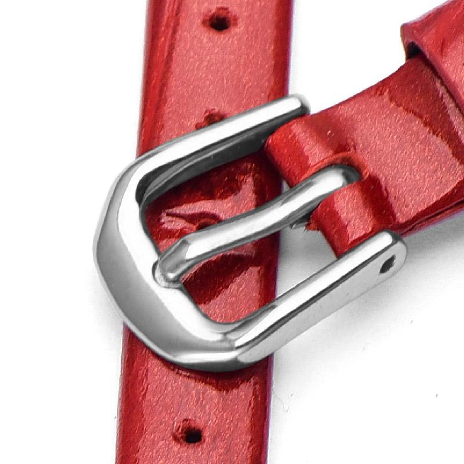 Cinturino per orologio in pelle liscia con motivo bambù e fibbia ad ardiglione da 6-18mm
