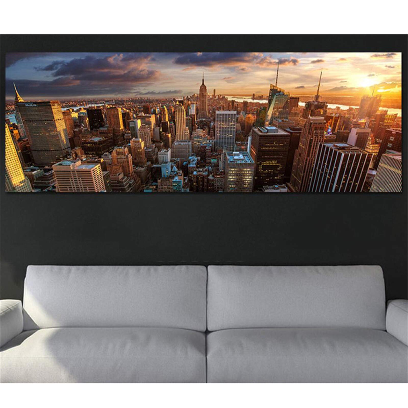 Diamond Painting Large Size paysage coucher de soleil broderie 5D pour salon