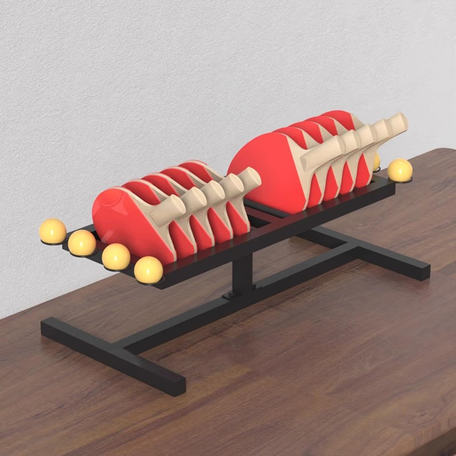 Racchette da Ping Pong da Banco/Rastrelliera per Palline, Porta Racchette da Ping Pong Salvaspazio Espositore Professionale in Metallo Nero, Struttura Sportiva in Metallo per Palestra di Casa Sala G
