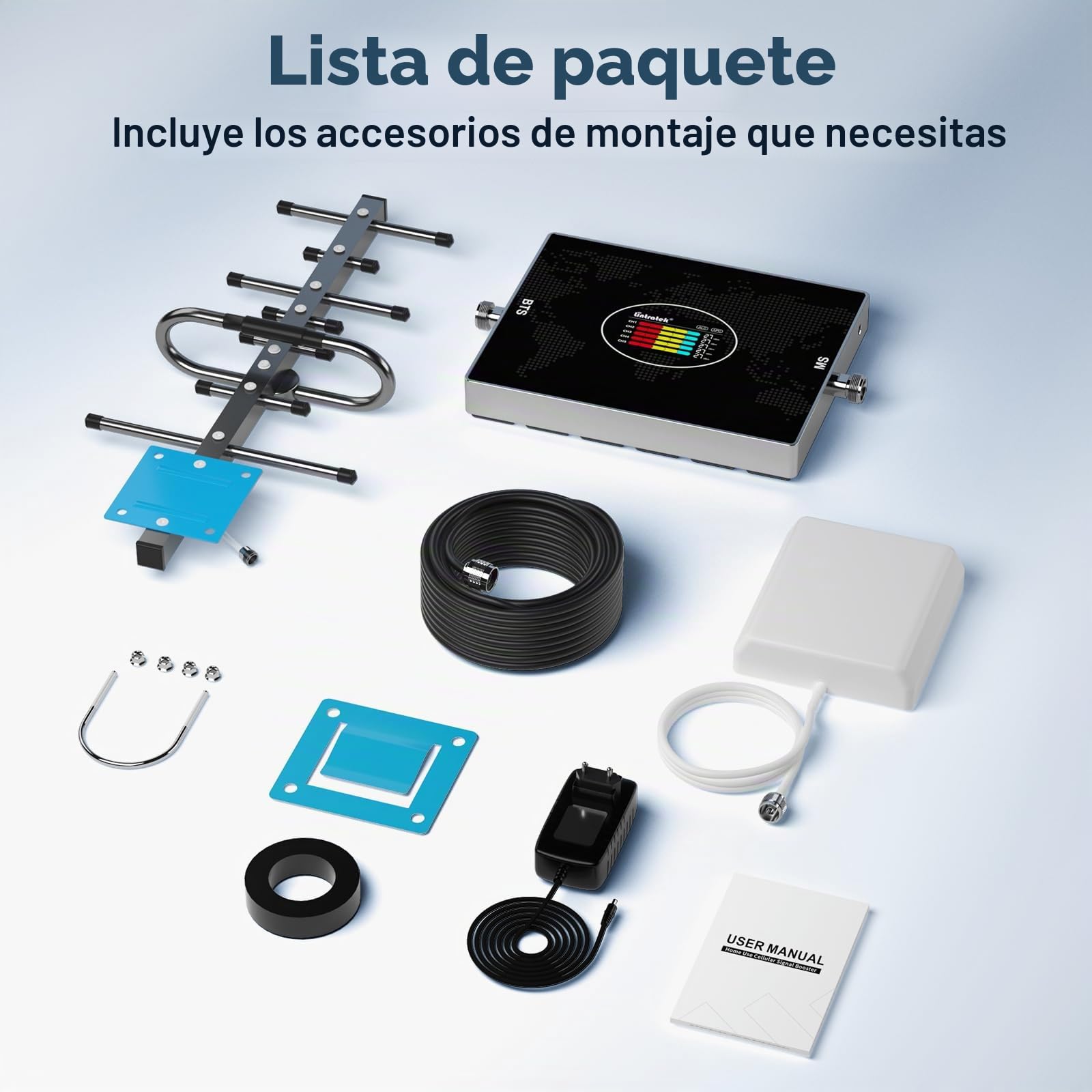Amplificador Señal Movil 5 Bandas 20/8/3/1/7 - Amplificador de Cobertura Movil 4G/3G LTE gsm 70dB para Zonas Rurales y Oficinas (Compatible con Movistar/Orange/Vodafone/)