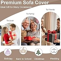 Vista 311 de VClife funda boho de sofá de felpilla para sofá seccional, funda antideslizante para sofá de 2 plazas, protector para mascotas con borlas, funda