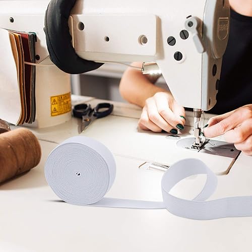 Miniatura 6 de 3 rollos de carrete de banda elástica para coser, 35, 1, 1-12 pulgadas de ancho, 5.5 yardasrollo (blanco)