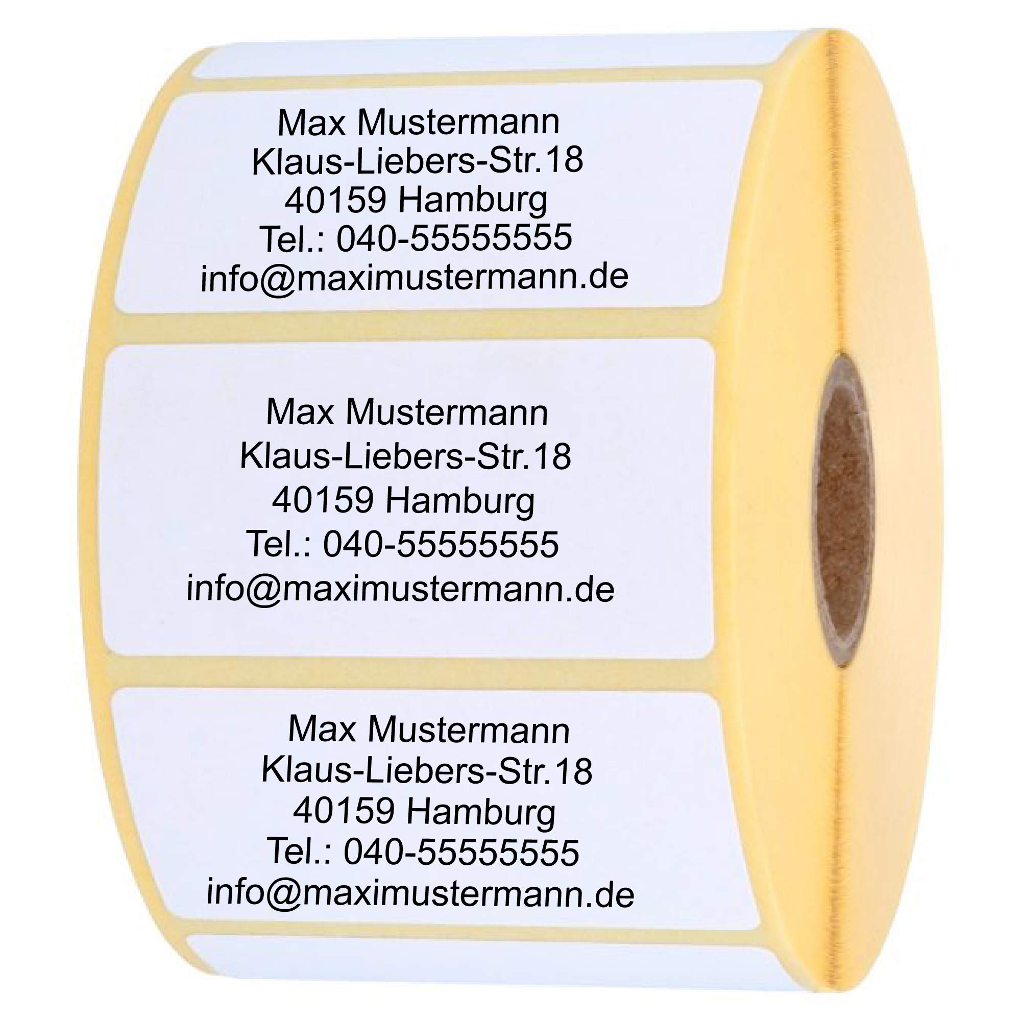 INDIGOS UG Adressetiketten - Namensaufkleber - weiß - 100 Stück personalisierbar - selbstklebend - 40 x 22 mm - verschiedene Varianten