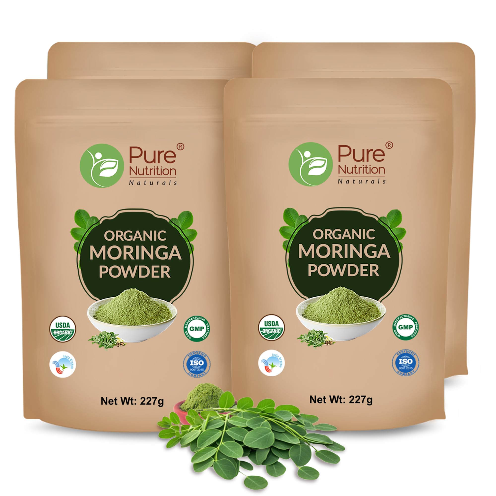 Pure Nutrition Organic Moringa Powder (Moringa Oleifera), Ayurvedic Superfood, Herbal Supplement for Holistic Wellness, Digestion, Immunity & Weight Mangement | USDA Organic Certified - 227g (Pack 4) (B0D6Z36XL1) Amazon Price History, Amazon Price Tracker