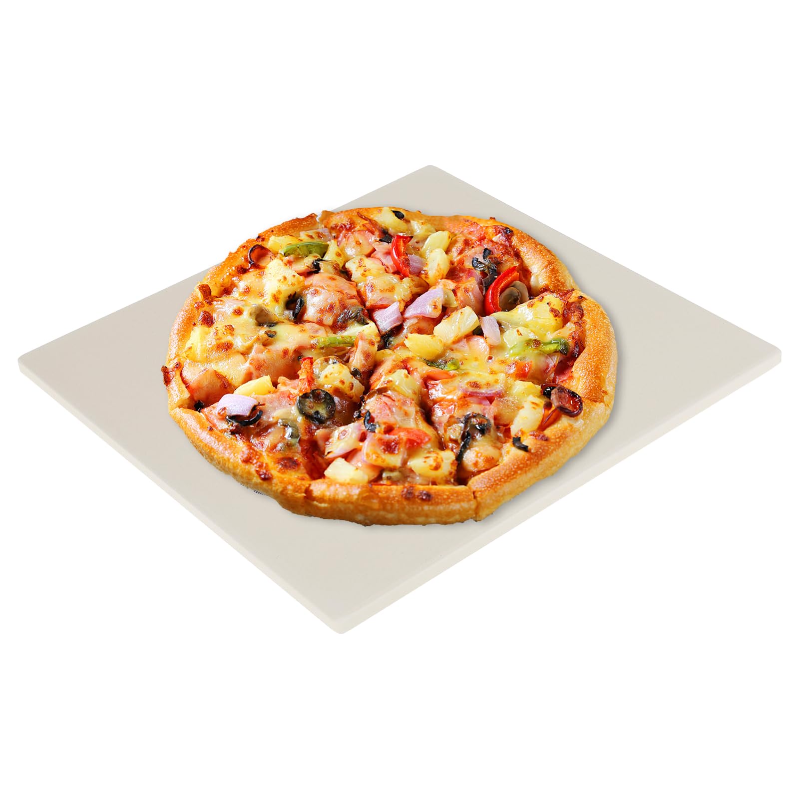 Kamień do pizzy 30,5 x 30,5 cm, kwadratowy, kordieryt, odporny na wysoką temperaturę, 800°C, trwały, gładki, kamień do pizzy, do chrupiącej pizzy, chleba, ciastek, piekarnika, grilla, pieca do pizzy