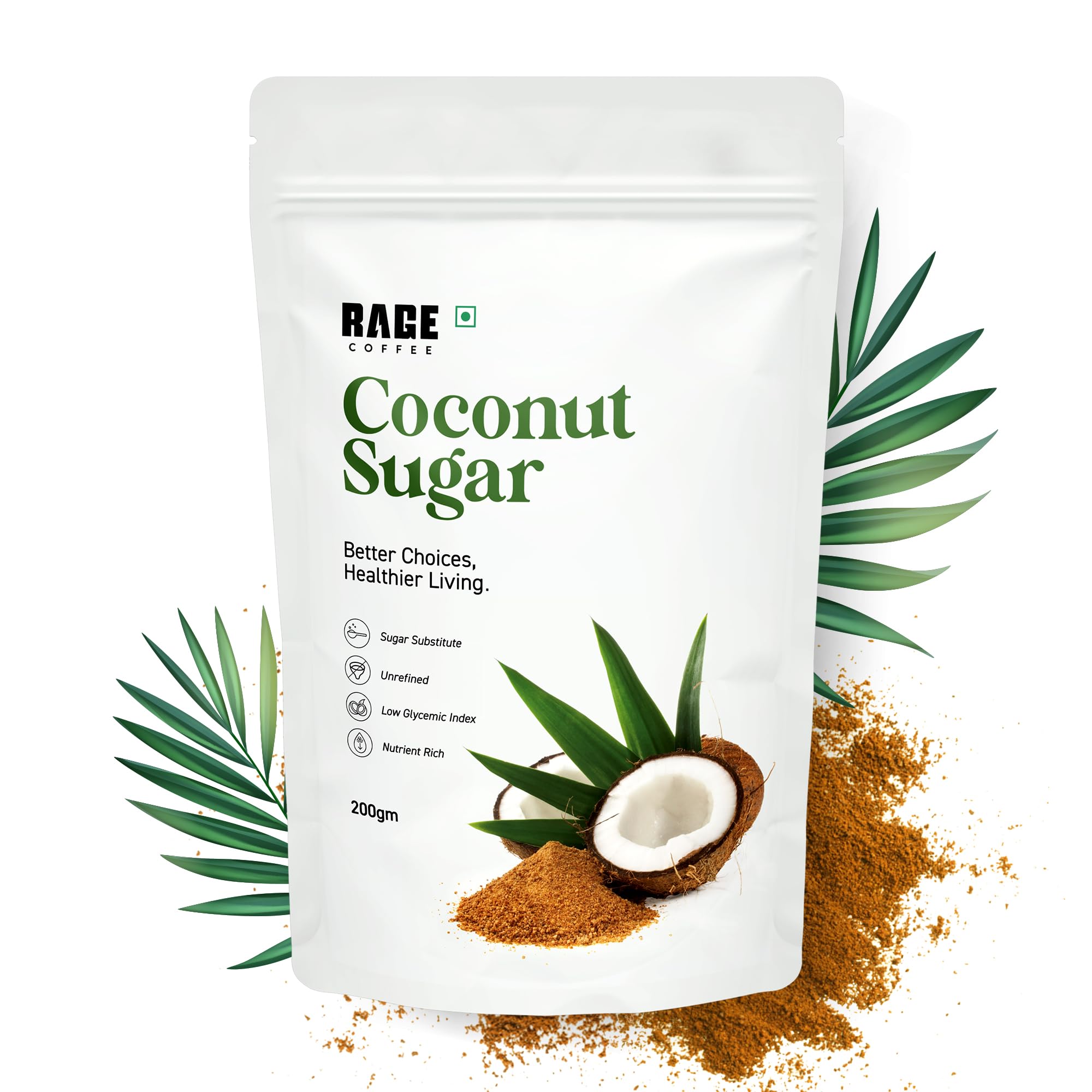 Rage Coffee Coconut Sugar 200g - Natural and Healthy Replacement for Sugar - Refined Taste | Unprocessed Sweetener | Guilt-Free Lifestyle (B0CRHKTFXQ) Amazon Price History, Amazon Price Tracker