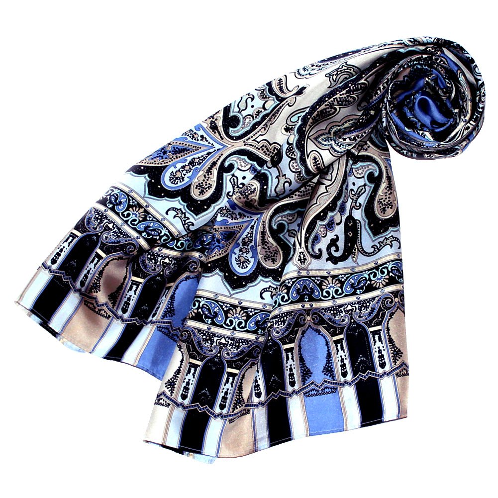 Lorenzo Cana Damen Seidenschal Paisleymuster Schaltuch aus 100% Seide 50 cm x 165 cm Damentuch 89070